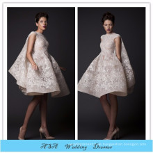 Sexy kurze hochgeschlossene Brautkleid hellrosa Brautkleider knielangen Strand Brautkleid Verkauf 2015(YASA-2094)